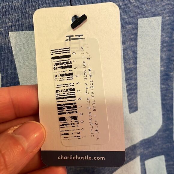 Charlie Hustle Creighton Blue Crew Unisex T-shirt, NWT - Picture 4 of 6